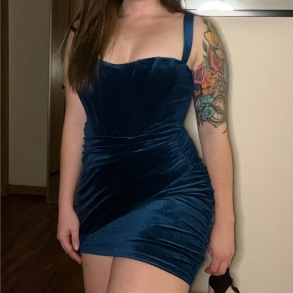 Fashion Nova Deep Teal Mini Dress
